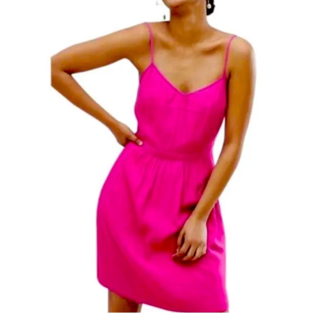 J. Crew Bright Pink Cami Tank Dress